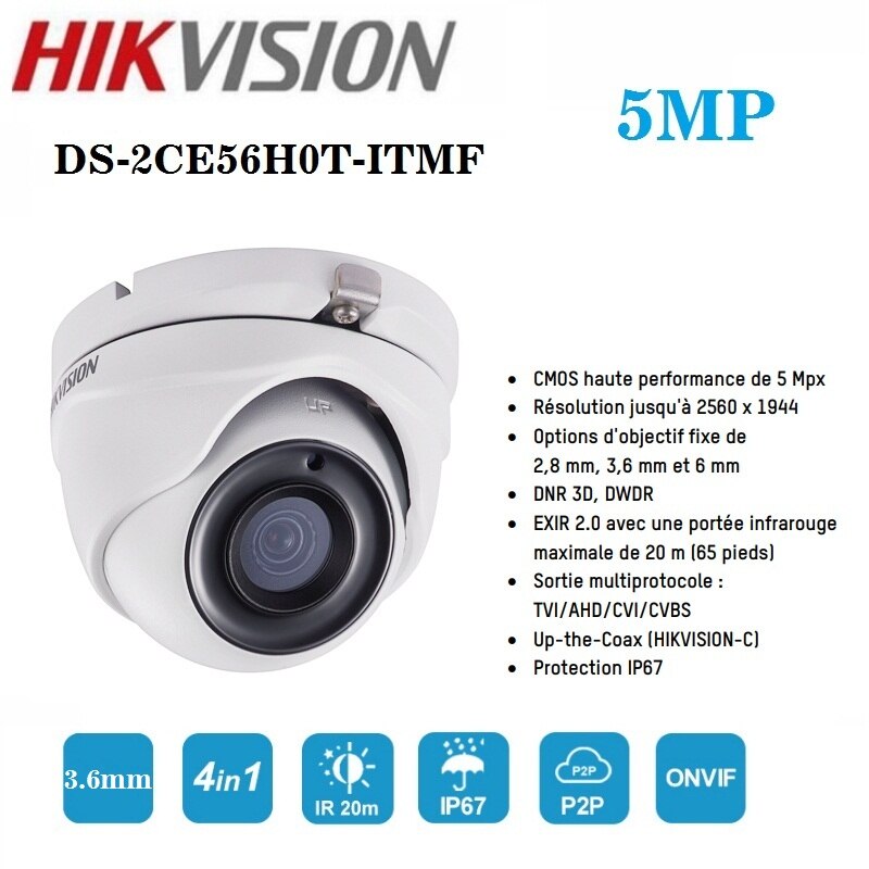  Hikvision 5MP ī޶ Ȩ/߿ DS-2CE56H0T-ITMF..